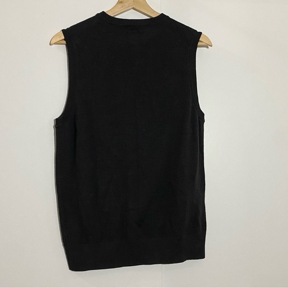 Jermyn and Bond men’s italian merino wool black V neck vest peppy sweater size M - Picture 2 of 7